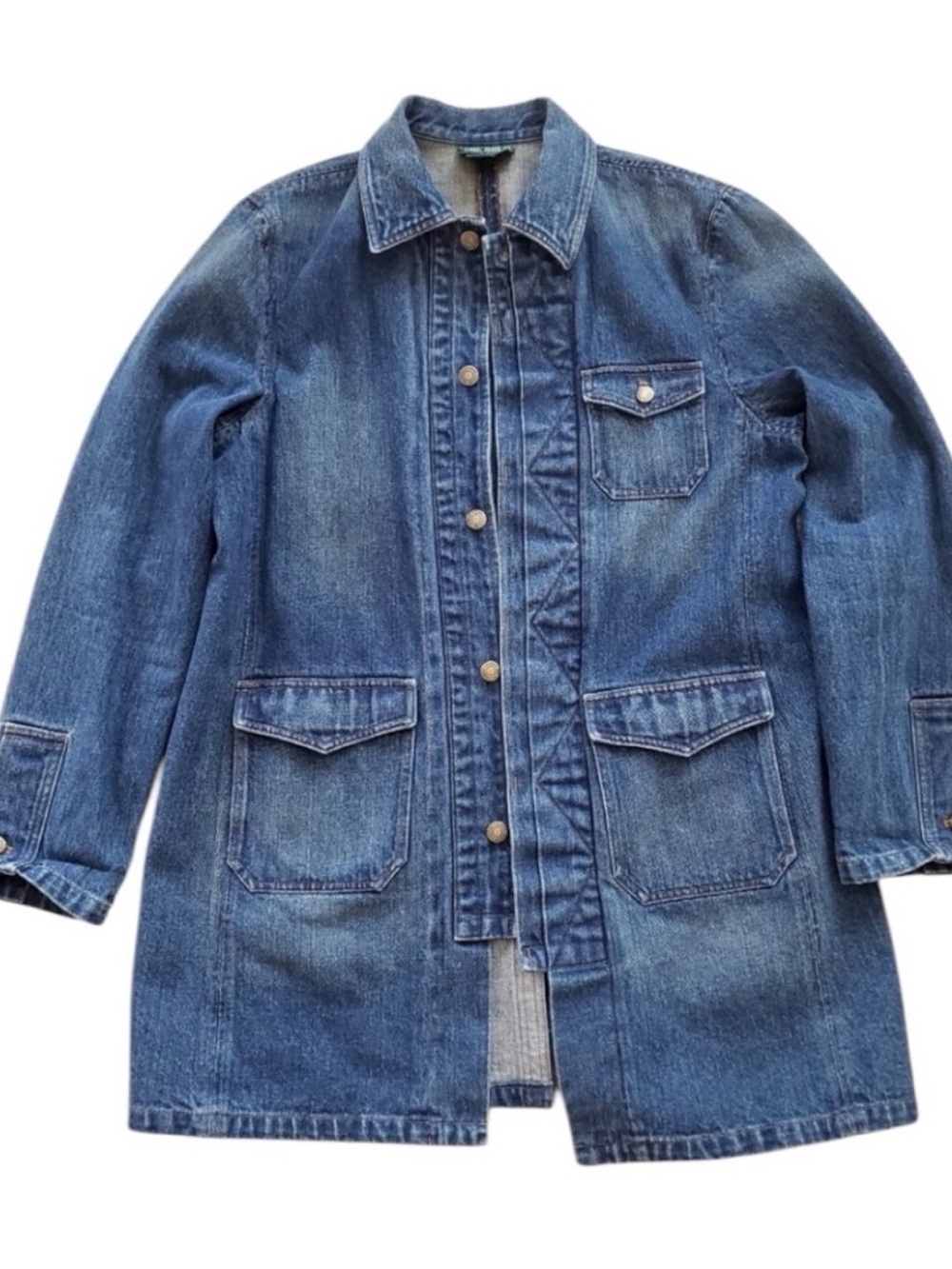 Lauren Jeans Co. Ralph Lauren Denim heavy duty Jean jacket long coat